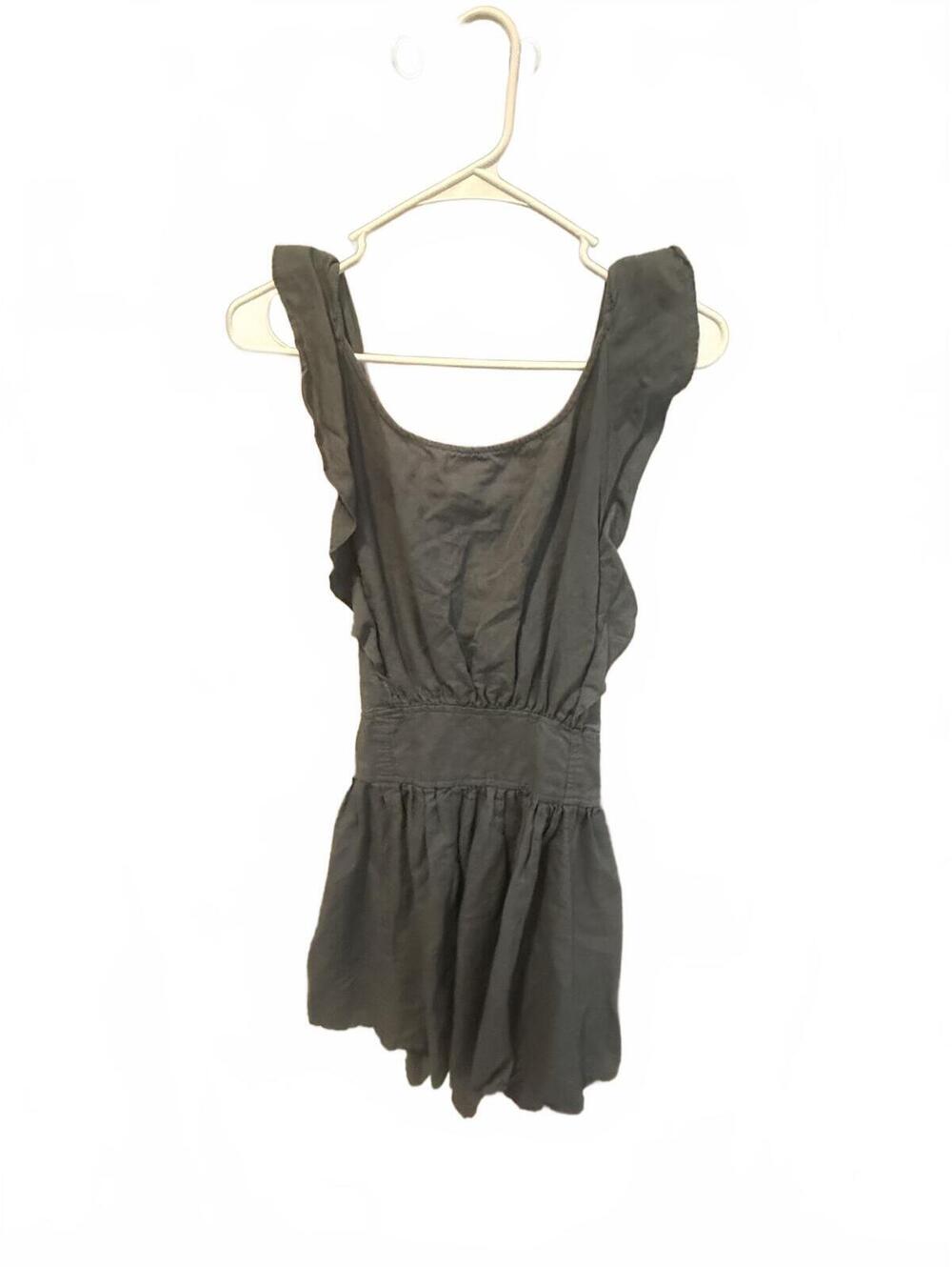Free People Black Sleeveless Romper with Ruffle Details
